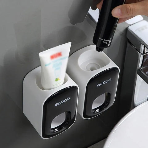 Ecoco Wall Mount Auto Ands Free Toothpaste Dispenser Automatic Toothpaste Squeez - Grey