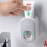 Ecoco Wall Mount Auto Ands Free Toothpaste Dispenser Automatic Toothpaste Squeez - Grey