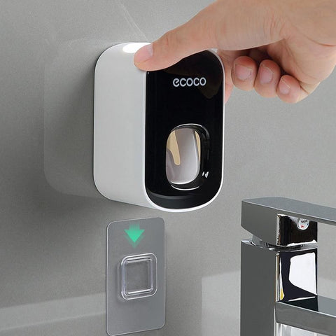 Ecoco Wall Mount Auto Ands Free Toothpaste Dispenser Automatic Toothpaste Squeez - Grey