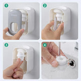 Ecoco Wall Mount Auto Ands Free Toothpaste Dispenser Automatic Toothpaste Squeez - Grey