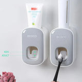 Ecoco Wall Mount Auto Ands Free Toothpaste Dispenser Automatic Toothpaste Squeez - Grey