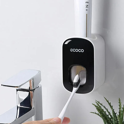 Ecoco Wall Mount Auto Ands Free Toothpaste Dispenser Automatic Toothpaste Squeez - Grey