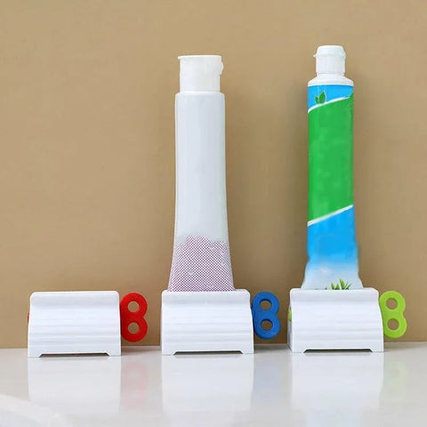 3X Toothpaste Squeezer Bathroom Tube Easy Stand Dispenser Rolling Holder Seat