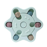 Dog Treat Dispenser Food Puzzle Toy Interactive Training Feeder Pet Supply Bowl - Hexagon-Blue