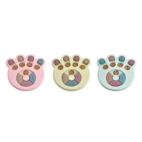Dog Treat Dispenser Food Puzzle Toy Interactive Training Feeder Pet Supply Bowl - Hexagon-Blue