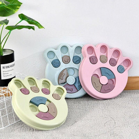 Dog Treat Dispenser Food Puzzle Toy Interactive Training Feeder Pet Supply Bowl - Hexagon-Green