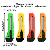 1/2/3PCS Utility Stanley Knife With Blades Blade Retractable Heavy Duty Box Cutter - Green-1PC