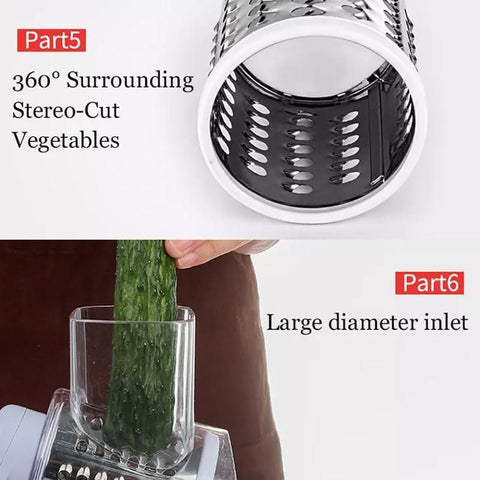 Kitchen Vegetable Fruit Slicer Cutter Shredder Food Manual Rotary Grater Chopper - Green