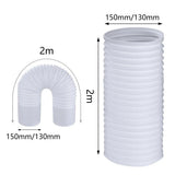 Portable Air Conditioner Exhaust Hose 13/15cm Extendable Vent Pipe PP Steel Wire - 2m x 15cm
