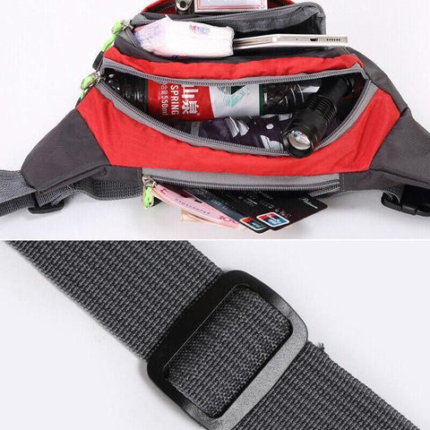 Fanny Pack Zip Pouch Hiking Climbing Sport Bum Waist Bag - Light Blue