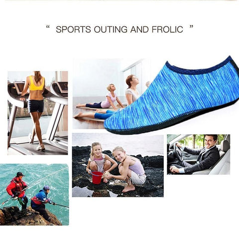 Unisex Water Shoes Slip On Aqua Socks Swim Surf Diving Yoga Exercise Reef Shoes - Black-S
