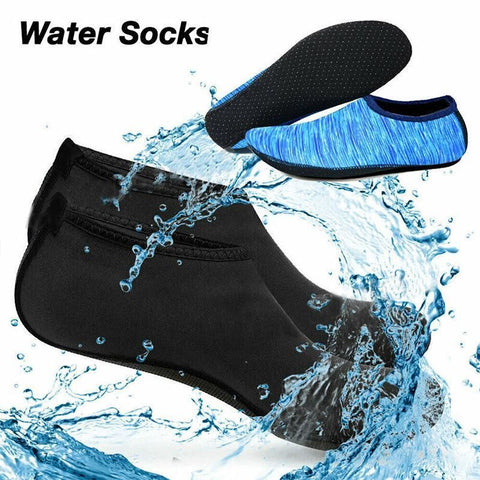 Unisex Water Shoes Slip On Aqua Socks Swim Surf Diving Yoga Exercise Reef Shoes - Black-S