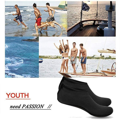 Unisex Water Shoes Slip On Aqua Socks Swim Surf Diving Yoga Exercise Reef Shoes - Black-S