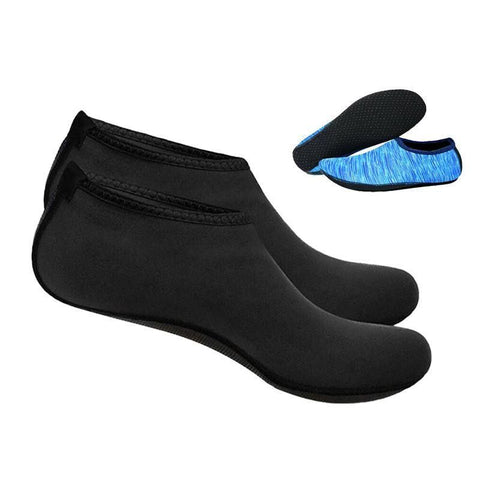 Unisex Water Shoes Slip On Aqua Socks Swim Surf Diving Yoga Exercise Reef Shoes - Black-S