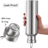 500/750/1000Ml Stainless Steel Water Bottle Motivational Sports Drink Cup Flask - 500ML