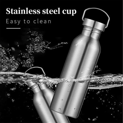500/750/1000Ml Stainless Steel Water Bottle Motivational Sports Drink Cup Flask - 500ML