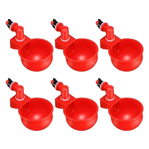 6x Automatic Chicken Water Cup Waterer Poultry Drinking Bowl Feeder Drinker Tool