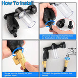 Washing Nozzle Plant Pet Hose 8-Mode Garden Car Water Foam Sprayer Soap Dispenser - Yellow