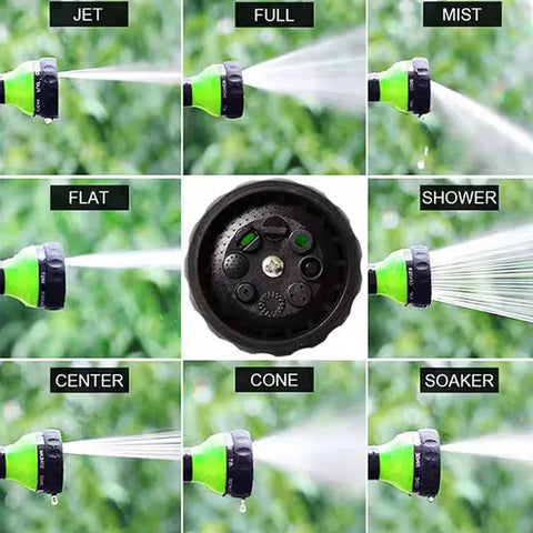 Washing Nozzle Plant Pet Hose 8-Mode Garden Car Water Foam Sprayer Soap Dispenser - Yellow