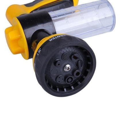 Washing Nozzle Plant Pet Hose 8-Mode Garden Car Water Foam Sprayer Soap Dispenser - Yellow