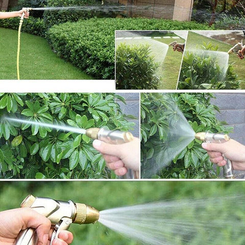 2Pcs High Pressure Water Spray Handle Nozzle Brass Garden Hose Pipe Lawn Car Wash