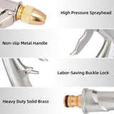 2Pcs High Pressure Water Spray Handle Nozzle Brass Garden Hose Pipe Lawn Car Wash