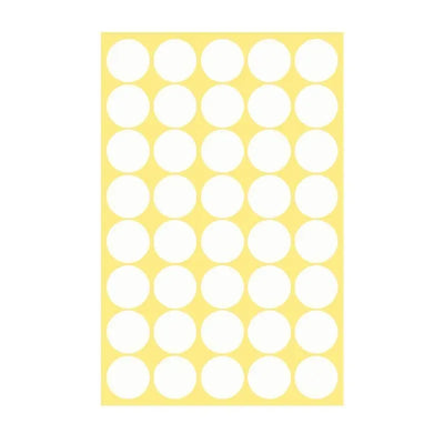 8/13/25/50mm Colour Sticker Dots Adhesive Round Labels Circular Scrapbooking White - 25mm 40 Dots - 1 Sheet