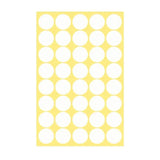 8/13/25/50mm Colour Sticker Dots Adhesive Round Labels Circular Scrapbooking White - 25mm 40 Dots - 1 Sheet