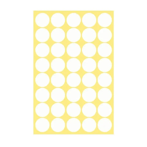8/13/25/50mm Colour Sticker Dots Adhesive Round Labels Circular Scrapbooking White - 25mm 40 Dots - 1 Sheet
