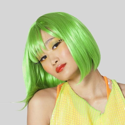 Short Bob Wig with Bangs for Women Synthetic Cosplay Party Hair in 14 Colours - Red