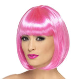 Short Bob Wig with Bangs for Women Synthetic Cosplay Party Hair in 14 Colours - Red