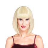 Short Bob Wig with Bangs for Women Synthetic Cosplay Party Hair in 14 Colours - Red