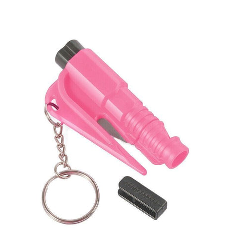 3 In 1 Car Window Glass Breaker Emergency Escape Tool with Cutter - Pink