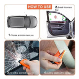 3 In 1 Car Window Glass Breaker Emergency Escape Tool with Cutter - Pink