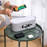 Cable Power Management Storage Box Socket Wire Tidy Organiser Hide Case - White