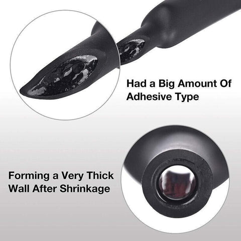 Grade Marine Heat Shrink Tubing 3:1 Wire Sleeve Glue Inside Fast Wrap Insulation Black - 6.4mm*1M