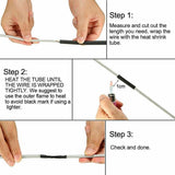 Grade Marine Heat Shrink Tubing 3:1 Wire Sleeve Glue Inside Fast Wrap Insulation Black - 6.4mm*1M