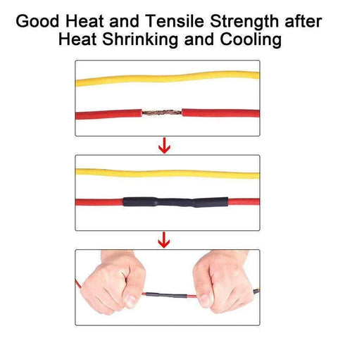 Grade Marine Heat Shrink Tubing 3:1 Wire Sleeve Glue Inside Fast Wrap Insulation Black - 6.4mm*1M