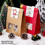 10PCS Snowflake Kraft Paper Candy Bag with Window Biscuit Self Standing Food Bag - White
