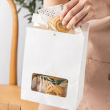 10PCS Snowflake Kraft Paper Candy Bag with Window Biscuit Self Standing Food Bag - White