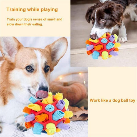 Snuffle Ball Dog Toy for Treat Dispensing and Nose Work Training Soft Washable Feeder
