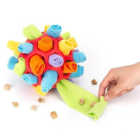 Snuffle Ball Dog Toy for Treat Dispensing and Nose Work Training Soft Washable Feeder