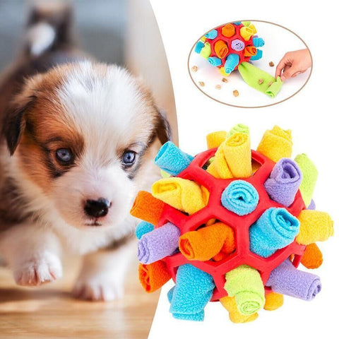 Snuffle Ball Dog Toy for Treat Dispensing and Nose Work Training Soft Washable Feeder