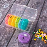 7 Day Weekly Case Dispenser Medicine Tablet Organizer Storage Container Pill Box - Black