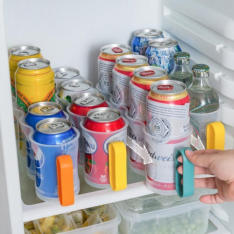 Beer Soda Can Storage Holder Kitchen Fridge Space Saver Rack Organizer 1-3PCS - Yellow