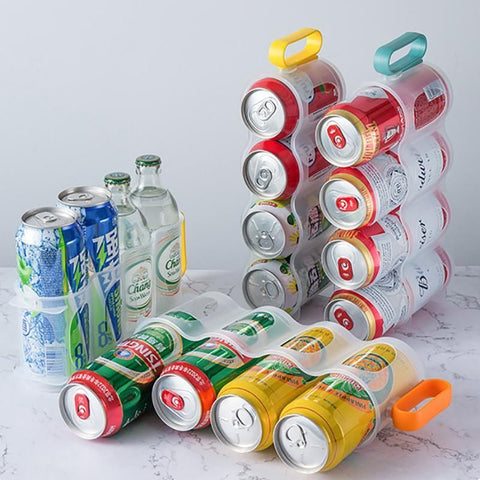 Beer Soda Can Storage Holder Kitchen Fridge Space Saver Rack Organizer 1-3PCS - Orange