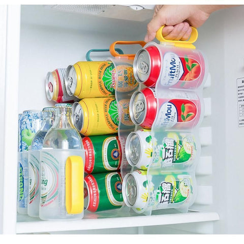 Beer Soda Can Storage Holder Kitchen Fridge Space Saver Rack Organizer 1-3PCS - Orange