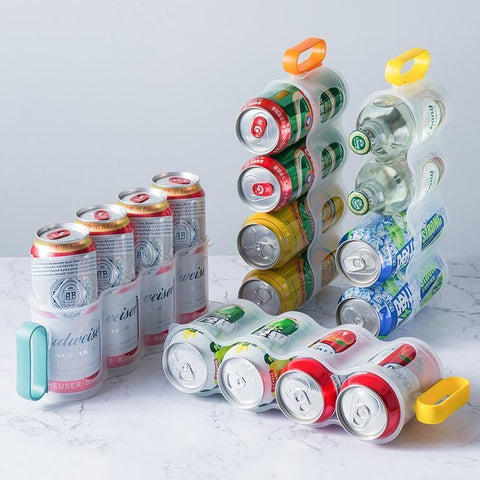 Beer Soda Can Storage Holder Kitchen Fridge Space Saver Rack Organizer 1-3PCS - Orange