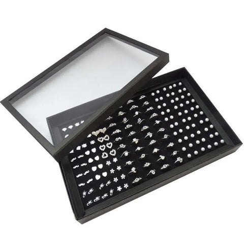 100 Slot Jewelry Ring Earring Storage Box Display Organizer Case Tray Holder - 1PC