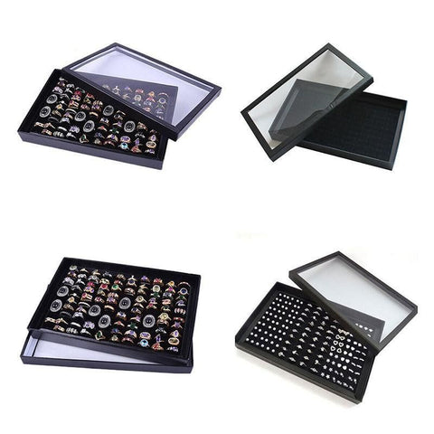 100 Slot Jewelry Ring Earring Storage Box Display Organizer Case Tray Holder - 1PC